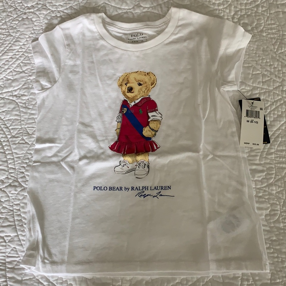 Polo by Ralph Lauren Bear Tee Shirt Girls M 8-10